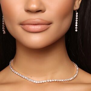 Fashion Nova Rhinestone Necklace Set